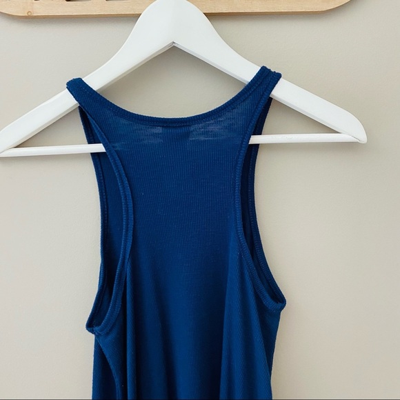 Free People Ribbed Tank Top Navy Blue Sz Small - Picture 8 of 8